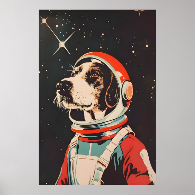 Deutsch Drahthaar Astronaut Poster, Deutsch Poster (Vorne)
