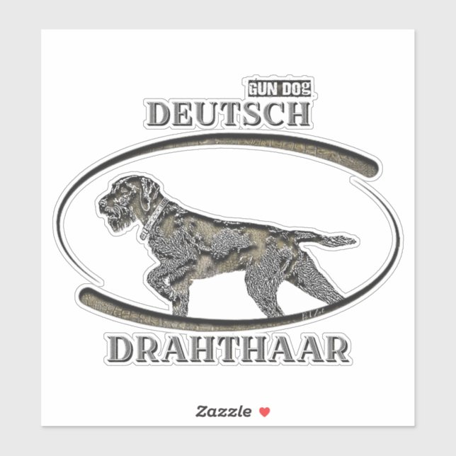 Deutsch Drahthaar, bester Kanonenhund Aufkleber (Blatt)