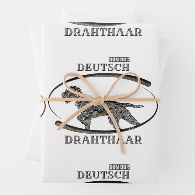 Deutsch Drahthaar, bester Kanonenhund Geschenkpapier Set (Beispiel)