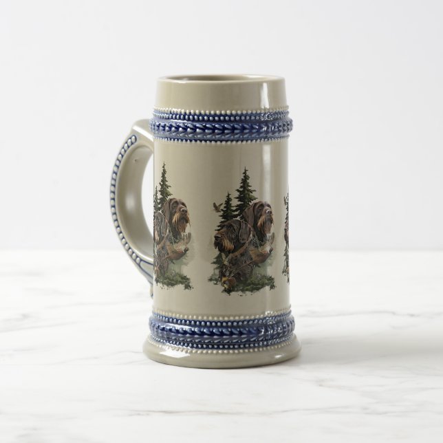Deutsch Drahthaar Bierglas (Vorderseite Links)