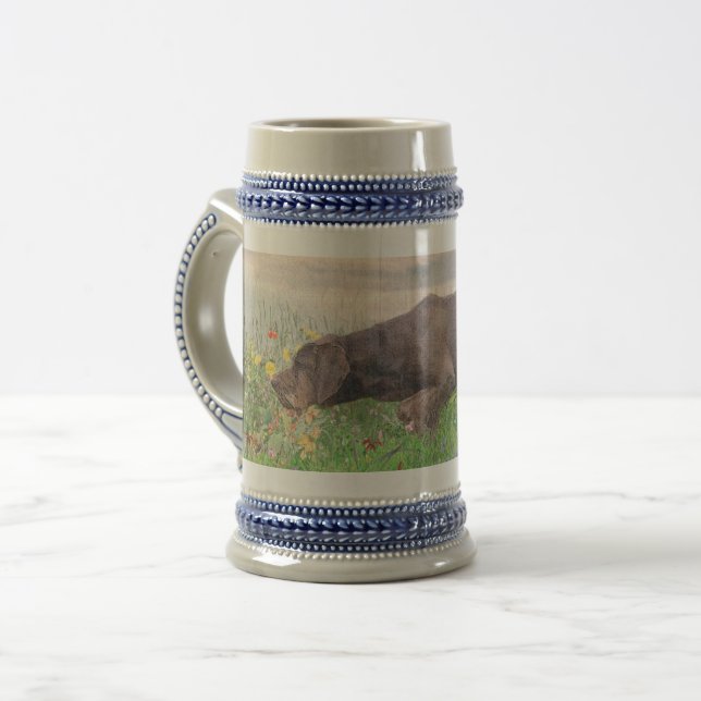 Deutsch Drahthaar Bierglas (Vorderseite Links)