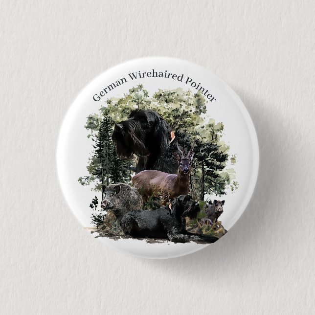 Deutsch-Drahthaar Button (Vorderseite)