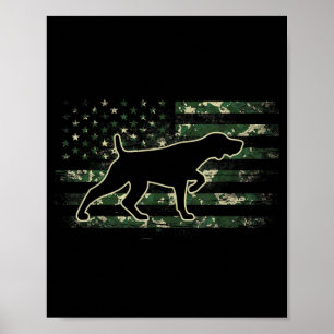 Deutsch Drahthaar Camo Amerikanische Flagge USA Poster