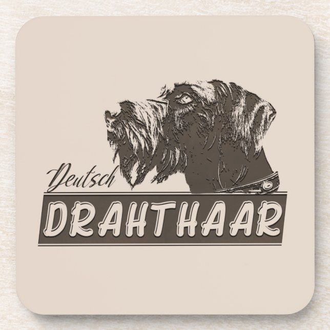 Deutsch Drahthaar Getränkeuntersetzer (Vorderseite)