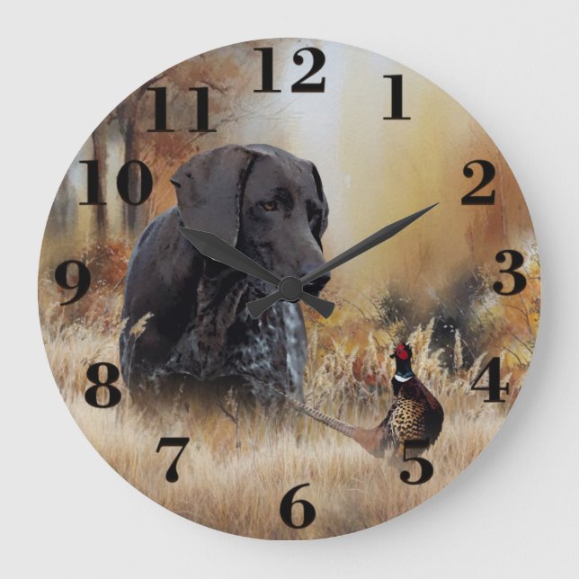 Deutsch Drahthaar  Große Wanduhr (Vorderseite)