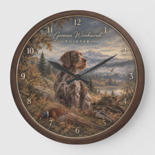 Deutsch Drahthaar Große Wanduhr