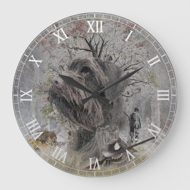 Deutsch Drahthaar Große Wanduhr (Vorderseite)
