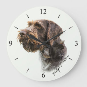 Deutsch Drahthaar Große Wanduhr