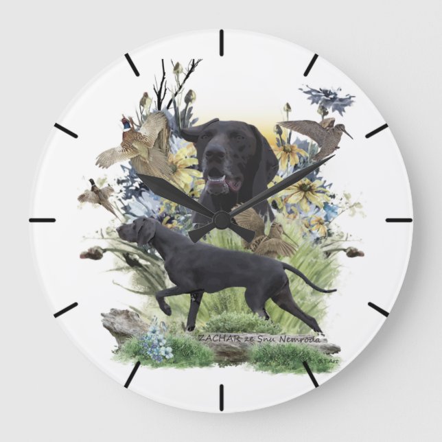 Deutsch Drahthaar  Große Wanduhr (Vorderseite)