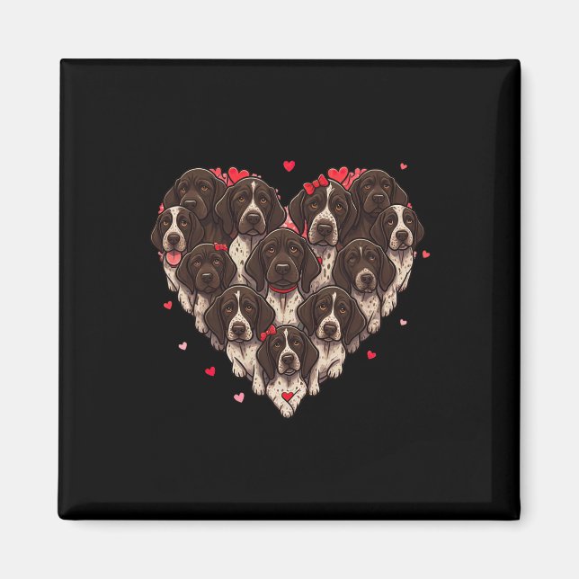 Deutsch Drahthaar Herz Valentinstag Damen  Magnet (Vorne)