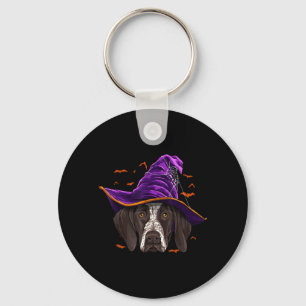 Deutsch Drahthaar Hexe Lustiges Halloween Schlüsselanhänger