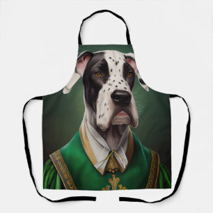 Deutsch-Drahthaar-Hund in St. Patrick's Day-Kleid Schürze