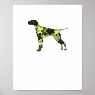 Deutsch Drahthaar _ Hund Tarnung Silhouette Poster