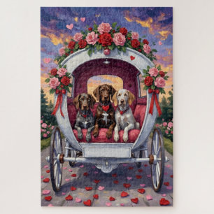 Deutsch Drahthaar Hund Valentinstag Puzzle