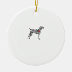 Deutsch Drahthaar I GSP Hundemutter I Liebe Ohr Keramik Ornament
