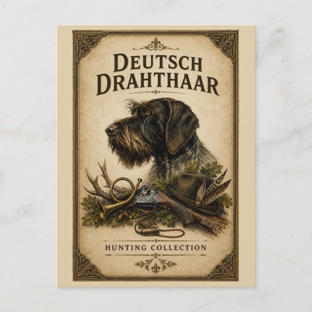 Deutsch Drahthaar - Jagdkollektion Postkarte (Vorderseite)