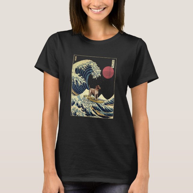 Deutsch Drahthaar Japanese Kanagawa Wave  T-Shirt (Vorderseite)