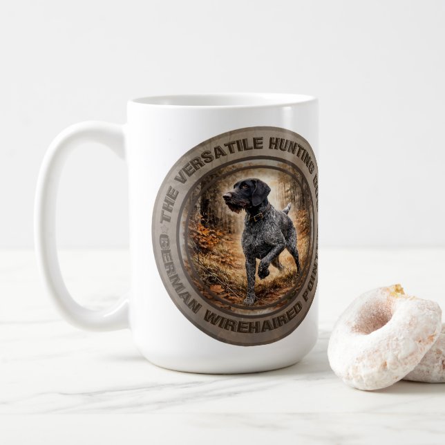 Deutsch Drahthaar Kaffeetasse (Mit Donut)