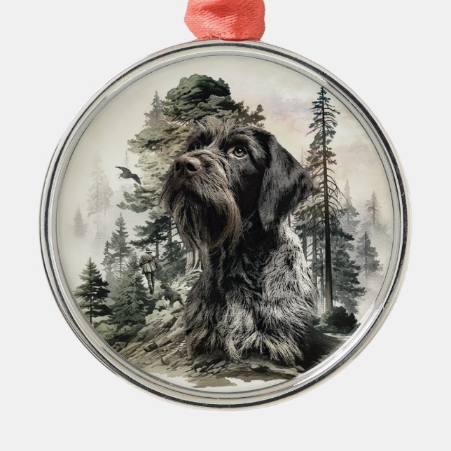 Deutsch Drahthaar Ornament Aus Metall (Vorne)