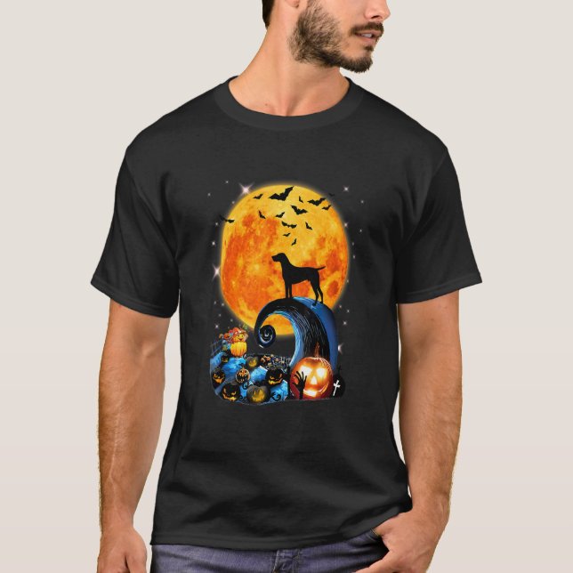 Deutsch Drahthaar Pointer Moon Cliff Kürbis Hall T-Shirt (Vorderseite)
