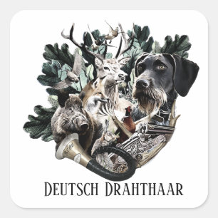 Deutsch Drahthaar Quadratischer Aufkleber