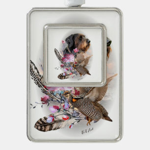 Deutsch Drahthaar Rahmen-Ornament Silber