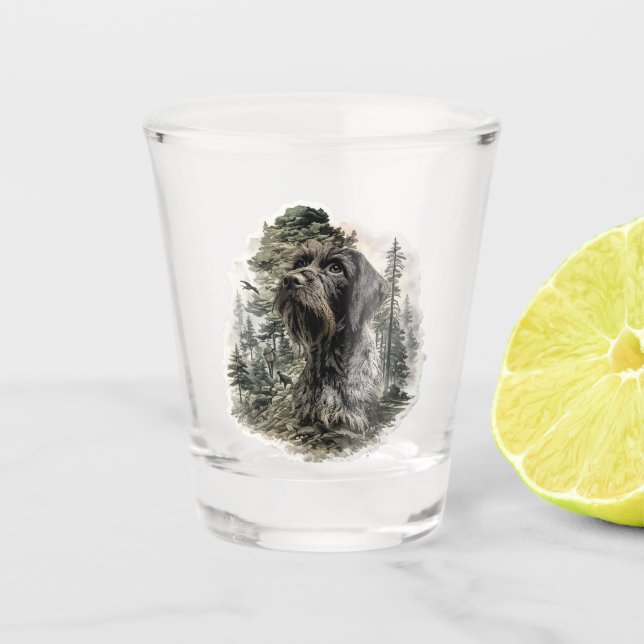 Deutsch Drahthaar Schnapsglas (Vorderseite)