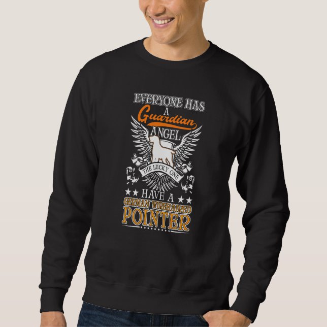 Deutsch Drahthaar Schutzengel   Sweatshirt (Vorderseite)