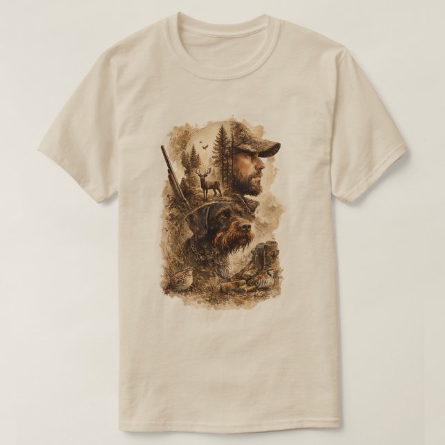 Deutsch Drahthaar T-Shirt (Design vorne)