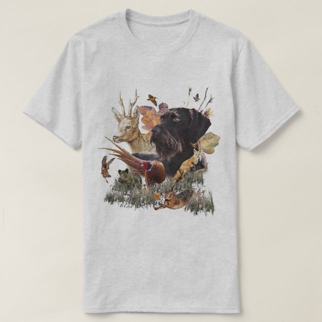 Deutsch Drahthaar T-Shirt (Design vorne)