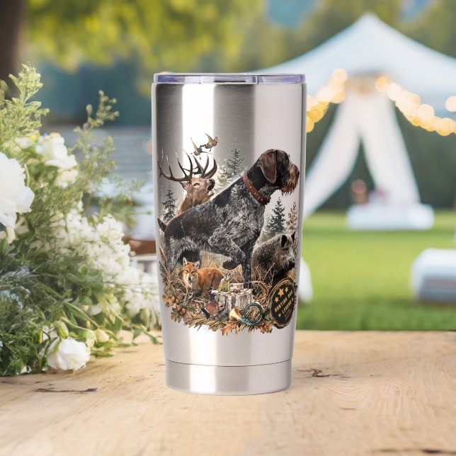 Deutsch Drahthaar Thermobecher (Hochzeit (gedreht))