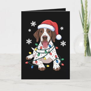 Deutsch Drahthaar Weihnachtsbeleuchtung Hund Karte