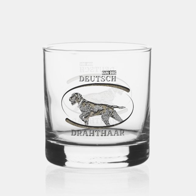 Deutsch Drahthaar Whiskyglas (Vorderseite)
