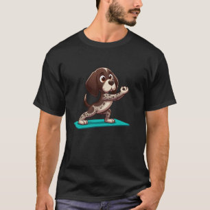 Deutsch Drahthaar Yoga Hund Lustige Meditation T-Shirt