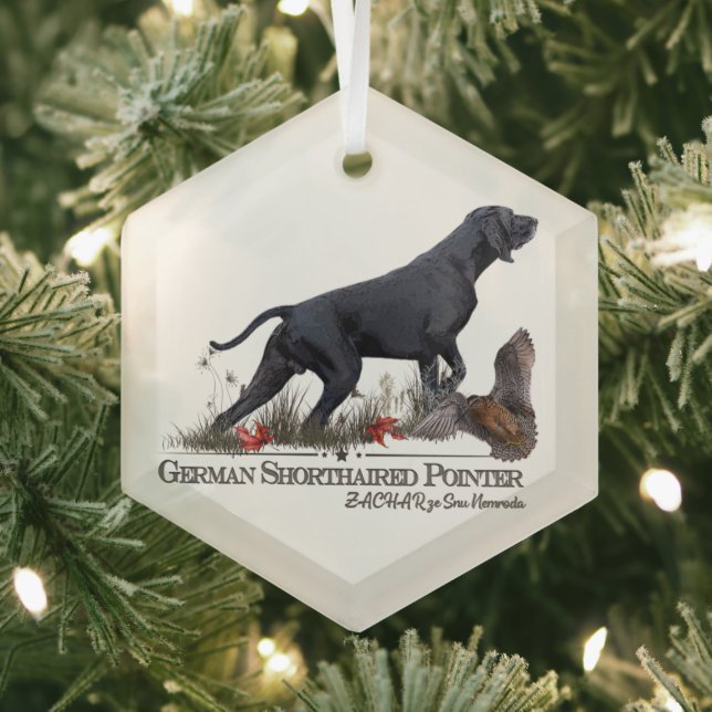 Deutsch Drahthaar, ZACHAR  Ornament Aus Glas (Insitu)