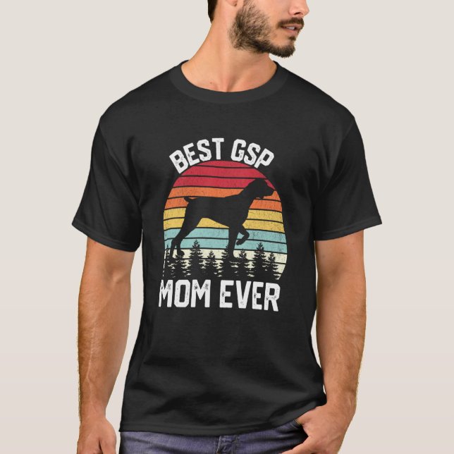 Deutsch Drahthaarpointer Beste GSP Hundemutter Mut T-Shirt (Vorderseite)