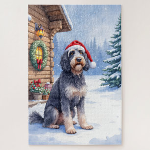 Deutsch Drahthaarpointer Schneelodge Weihnachtsman Puzzle