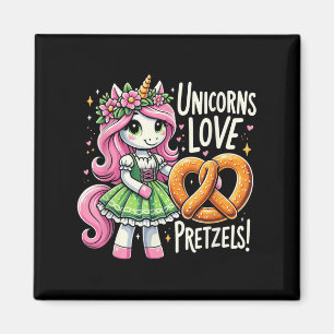 Deutsch Drindl Unicorn Liebe Pretzels Funny Kids Magnet