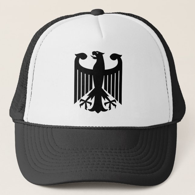 Deutsch-Eagle-Schwarzes Truckerkappe (Vorderseite)