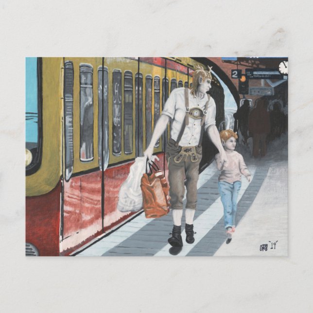 Deutsch Elf Berlin Zug - Reise zur Alpen Postkarte (Vorderseite)