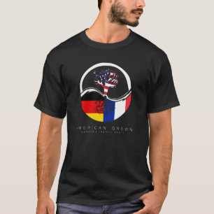Deutsch Französisch Roots American Grown mit Flagg T-Shirt