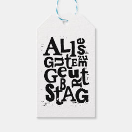 Deutsch "Happy Birthday" Lino Print Geschenkanhänger