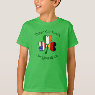 Deutsch Irisch Amerikanischer Kleeblatt Personalis T-Shirt