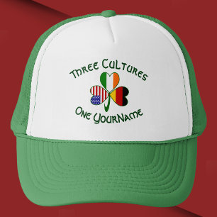 Deutsch Irisch Amerikanischer Shamrock Personalisi Truckerkappe