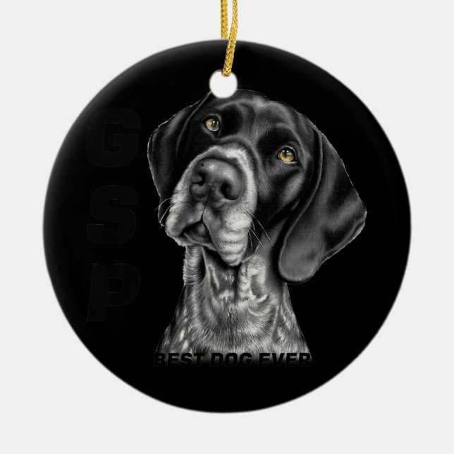 Deutsch Kurz Hair Pointer GSP Dog Mama Vater Beste Keramik Ornament (Vorne)