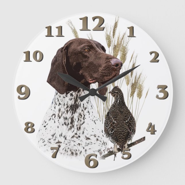 Deutsch-Kurzhaar  Große Wanduhr (Vorderseite)