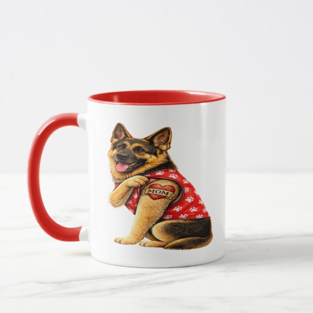 Deutsch Kurzhaar-Mutter-Tätowierung Tasse (Links)
