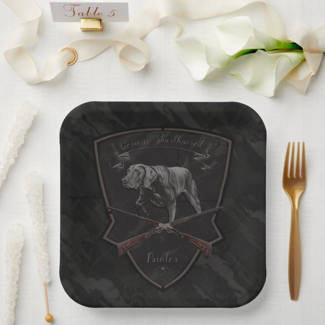 Deutsch Kurzhaar Papa Pappteller (Hochzeit)