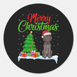 Deutsch Kurzhaar Pointer Dog Xmas Tree Lights Do Runder Aufkleber
