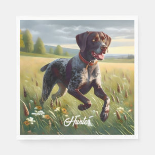 Deutsch Kurzhaar Pointer Laufend Serviette